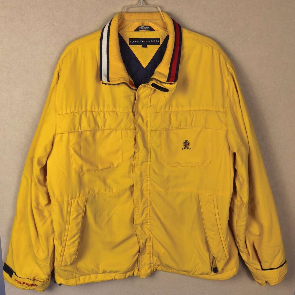 Tommy Hilfiger Men's Yellow Retro Y2K‎ Insulated Jacket Size Large